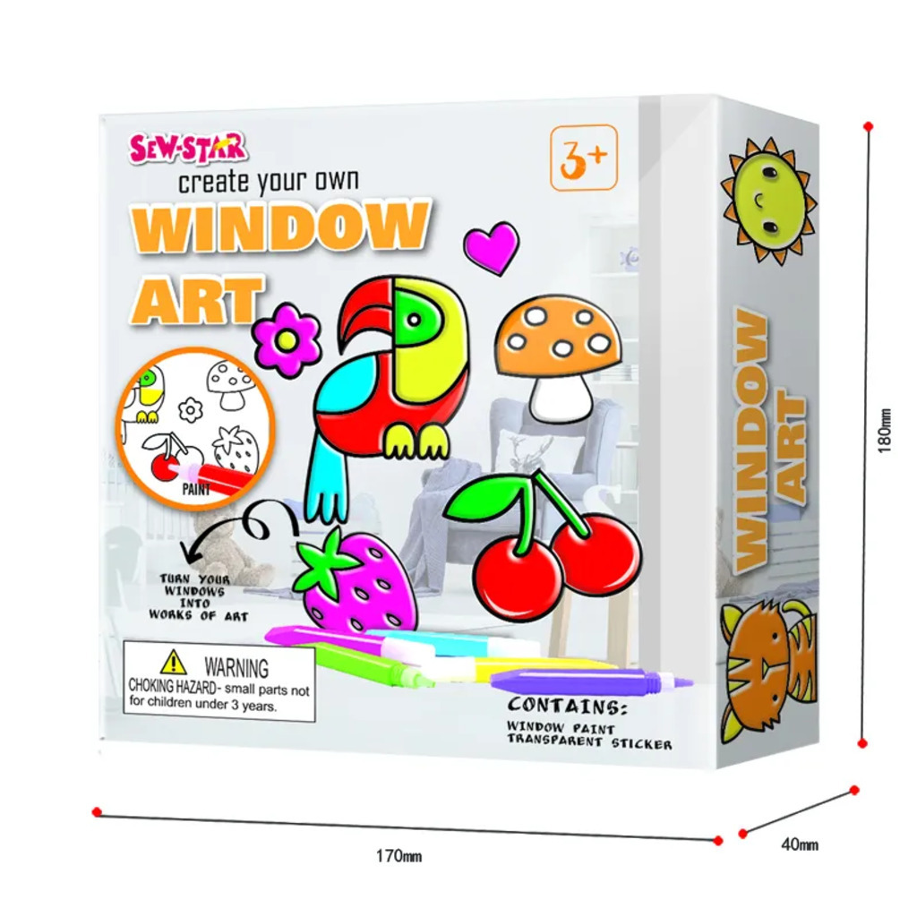 DIY kit window art Paint your parrot with colours Toy Dubai (Toys