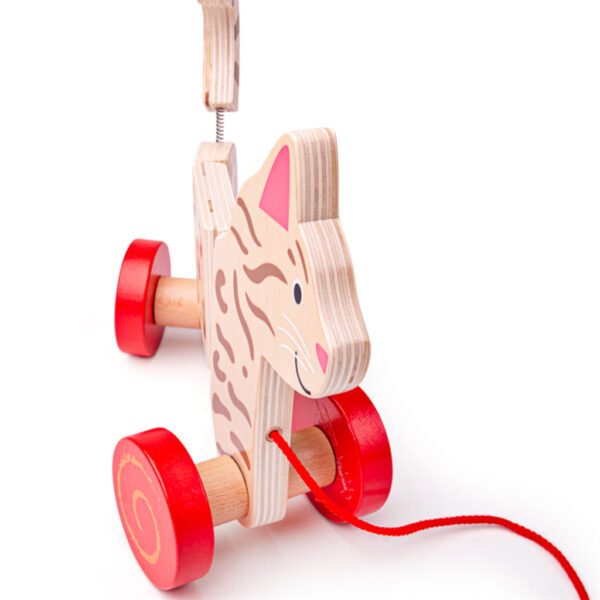 Bigjigs Toys London Pull Along Tube – Holz-Nachziehspielzeug, 3 Waggons Mit Zootieren, Ab 18 Monaten, FSC-zertifiziert