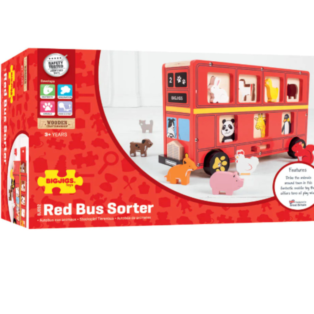 Bigjigs Animal Shape Sorter Bus Toy Dubai (Toys MENA LLC)