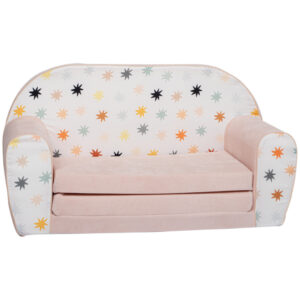 Delsit Double Sofa Stars On Chenille Pink