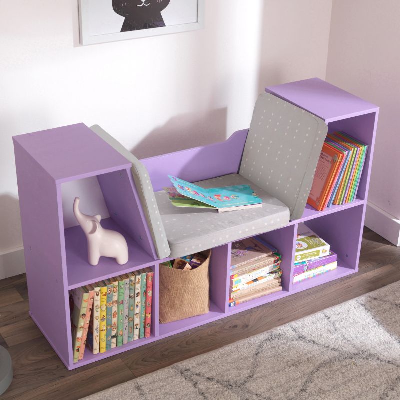 Kidkraft Bookcase with Reading Nook Lavender Toy Dubai (Toys MENA LLC)