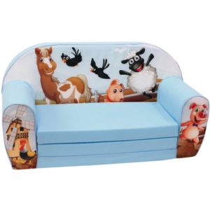 Delsit sofa Bed- Farm Animal Blue-Sky Blue