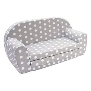 Sofa Bed – Grey with Polka Dots