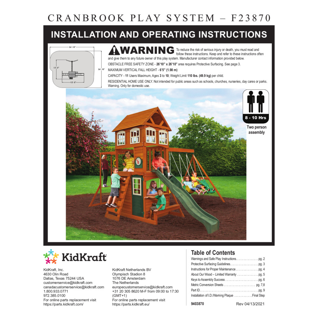 Kidkraft Cranbrook Wooden Swing Set / Playset Toy Dubai (Toys MENA LLC)