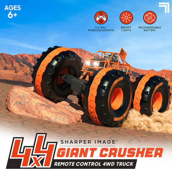 Sharper Image® 4x4 Giant Crusher Remote Control 4WD Truck, OffRoad
