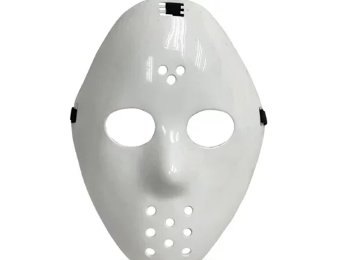 Mad Toys Spooky White Hockey Mask Halloween Costumes Accessory for Kids and Adults