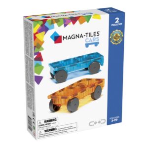 MAGNA-TILES® Cars 2 Piece Expansion Set BLUE & ORANGE