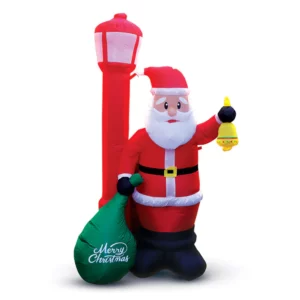 Mad Toys 6 Ft Inflatable Santa Claus Carrying Sack Light Up Xmas