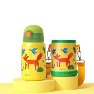 Mideer – Vacuum Insulated Bottle 450ml with Bottle Holder – Little Fox