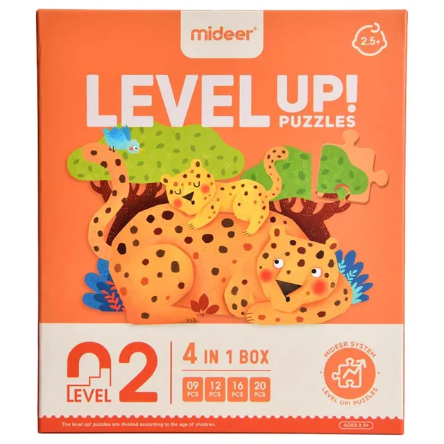 Mideer - 4-in-1 Level Up Puzzles Animals - Level 2 (1)