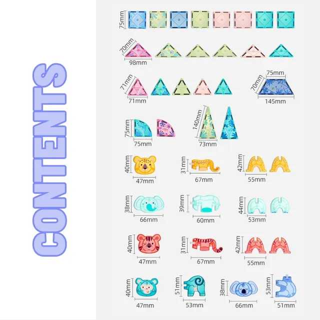 Mideer - Colorful Magnetic Tiles 40 pcs (12)