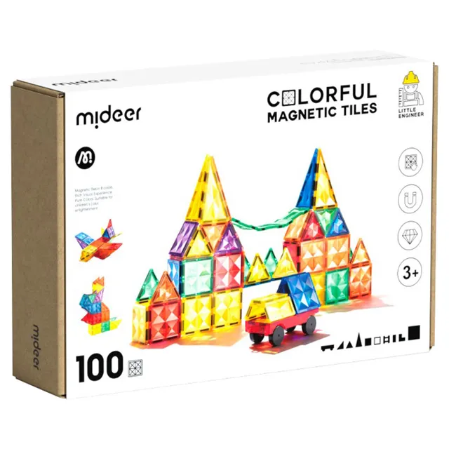 Mideer – Colorful Magnetic Tiles 100 pcs