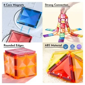 Mideer - Colourful Magnetic Tiles - 60pcs (11)