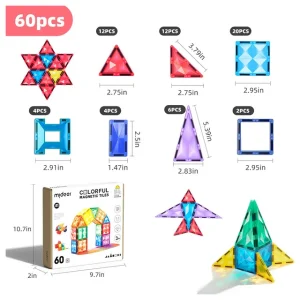 Mideer - Colourful Magnetic Tiles - 60pcs (13)