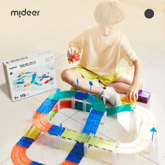 Mideer - Grooved Magnetic Tiles - Racing Track (1)