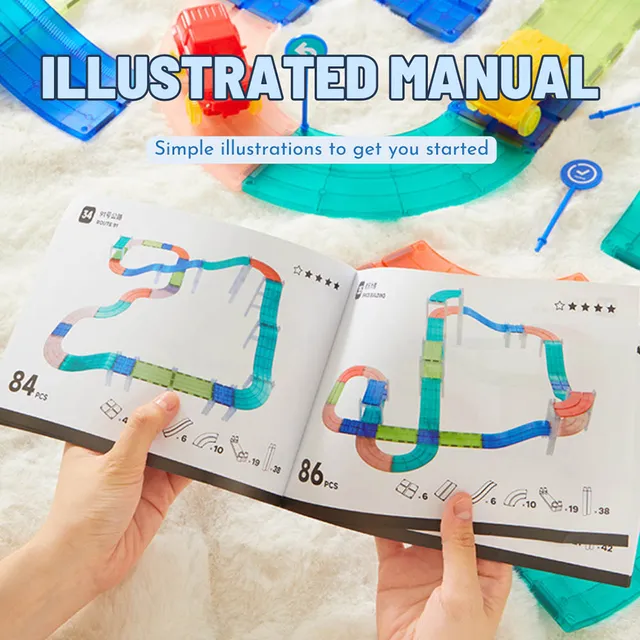 Mideer - Grooved Magnetic Tiles - Racing Track (10)