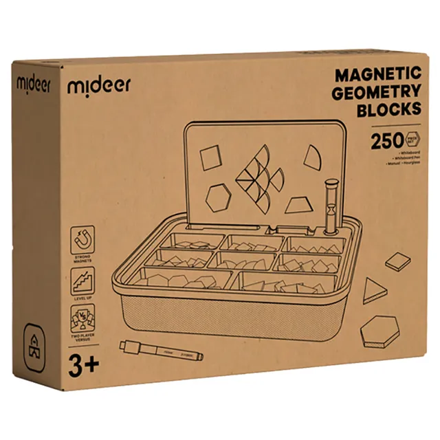 Mideer - Magnetic Wooden Geometry Blocks - 250pcs (1)