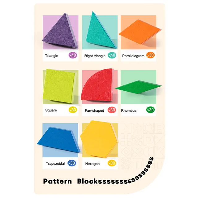 Mideer - Magnetic Wooden Geometry Blocks - 250pcs (10)