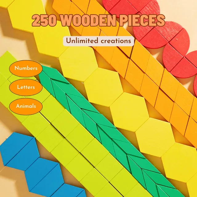 Mideer - Magnetic Wooden Geometry Blocks - 250pcs (14)