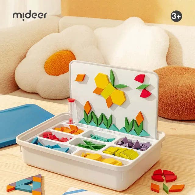 Mideer - Magnetic Wooden Geometry Blocks - 250pcs (3)