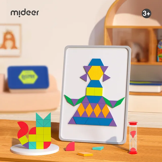 Mideer - Magnetic Wooden Geometry Blocks - 250pcs (4)