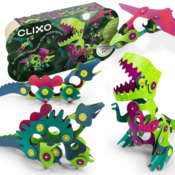 Clixo Dino Adventure Pack 36 piece magnetic building set UAE