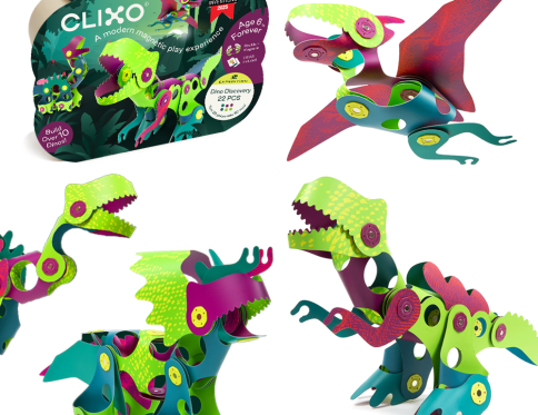 Clixo Dino Discovery Pack 22 piece magnetic building set UAE