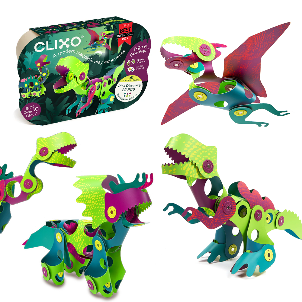 Clixo Dino Discovery Pack 22 piece magnetic building set UAE