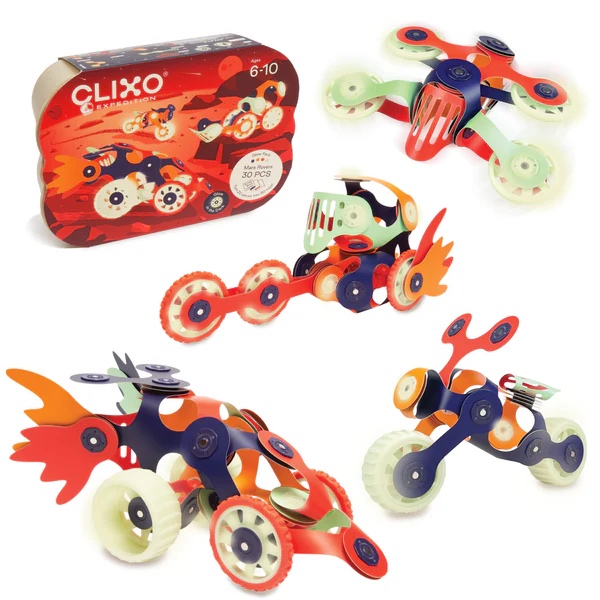 Clixo Mars Rovers Pack 30 piece glow in the dark magnetic building set UAE
