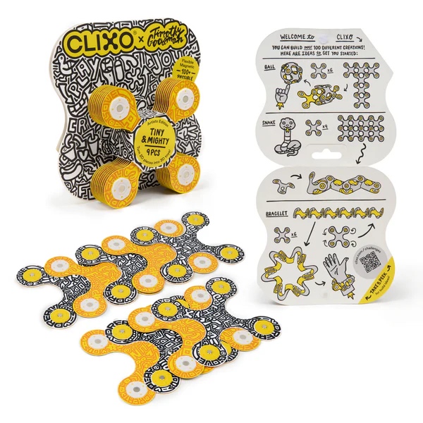 9 piece Clixo quad magnetic pieces exclusive Timothy Goodman artist colours