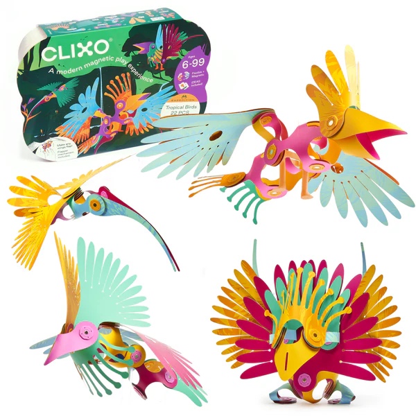 Clixo Tropical Birds Pack 30 piece magnetic building set UAE