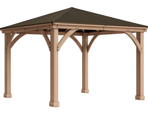 Wood Gazebo with Aluminum Roof