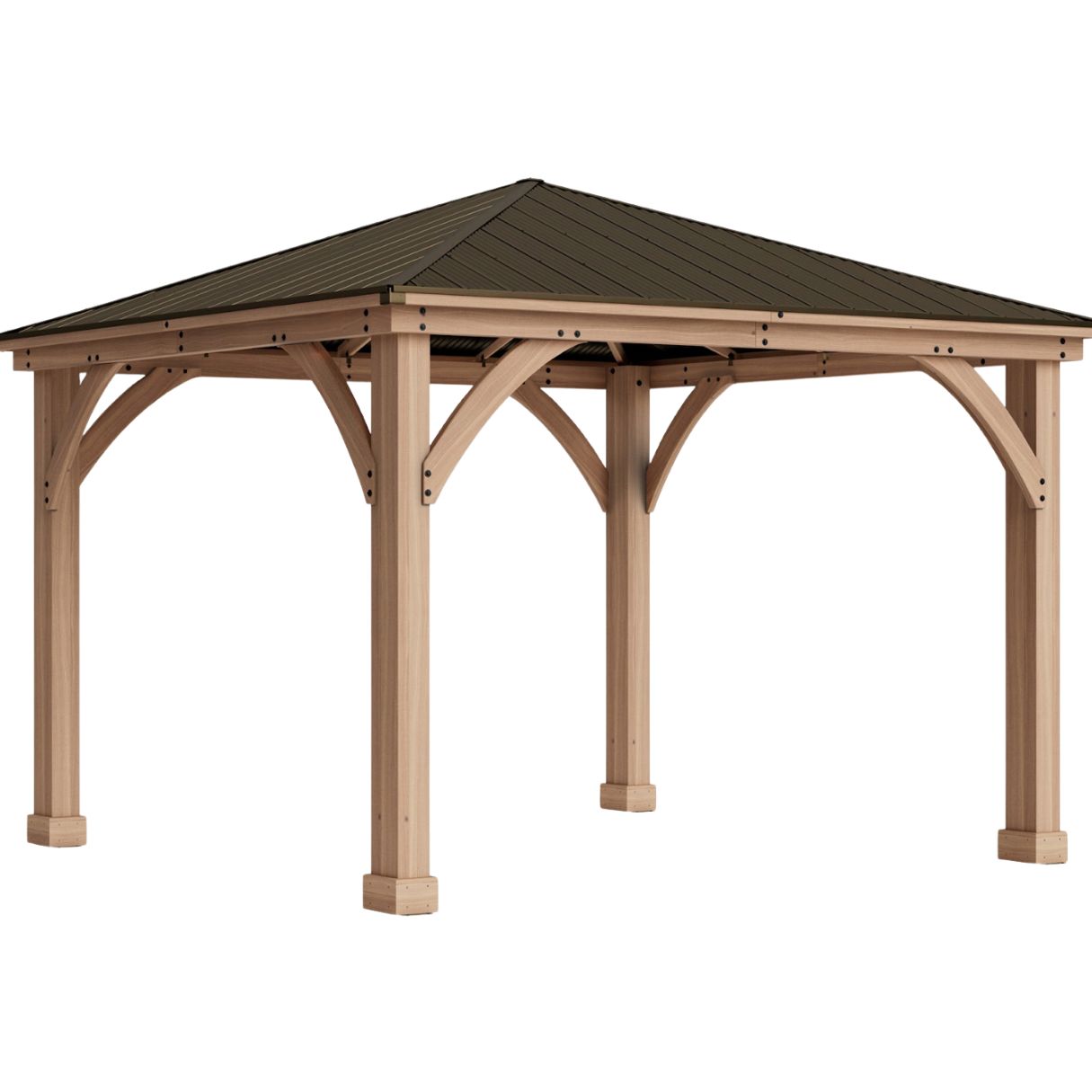Wood Gazebo with Aluminum Roof